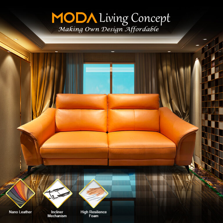 Aurora 2 Seater Nano Leather Electronic Incliner Sofa Moda Living Concept