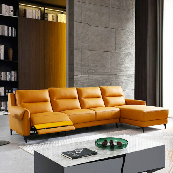 Belel L-Shape Nano Leather Electronic Incliner Sofa - Moda Living Concept